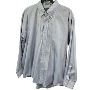 Lord & Taylor Kensington Collection Men's 17 1/2-34 Pinpoint Oxford 80s‎ Two Ply